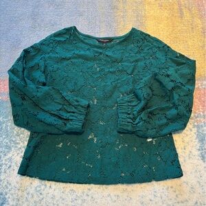 Banana Republic Forest Green open weave Lace women’s top, XS